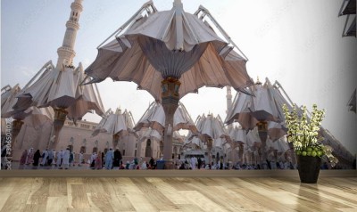 Fototapeta Widok chowanego dachu Meczet Nabawi