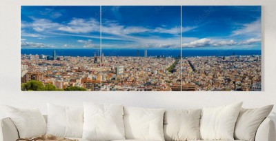 Obrazy do salonu Panoramiczny widok na Barcelonę