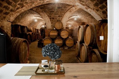 Fototapeta Beczki w węgierskiej piwniczce z winami