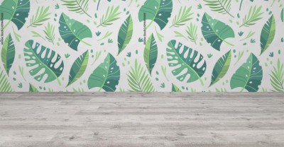 Tapeta vintage z wzorem liścia tropikalnego