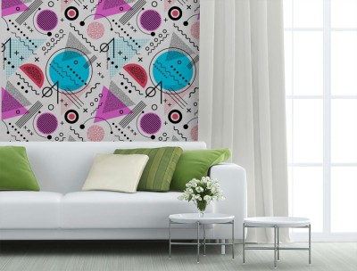 Tapeta z wzorem graficznym linii i geometrycznych kształtów