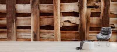 Fototapeta Panoramiczne tło z naturalnego drewna w stylu Wabi Sabi
