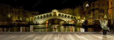 Fototapeta Wenecja - Most Rialto w nocy