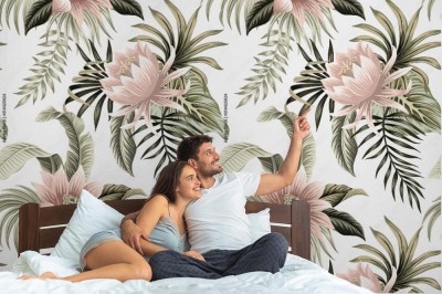 Tapeta vintage - Lotos na jasnym tle