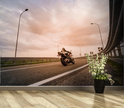 Fototapeta Motocykl w trasie