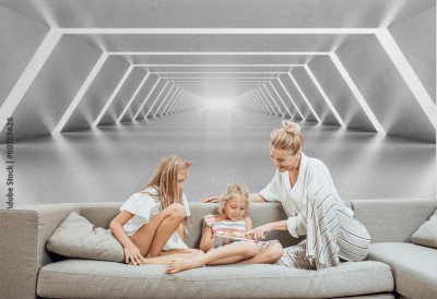 Fototapeta Panoramiczny korytarz 3D