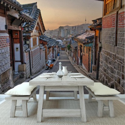 Fototapeta Bukchon Hanok Village w Seulu, Korea Południowa