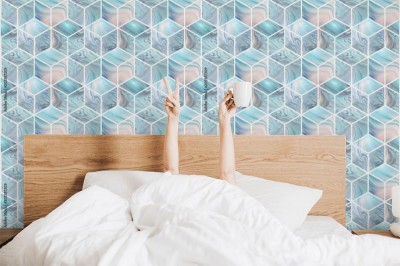 Fototapeta z geometrycznym wzorem 3D