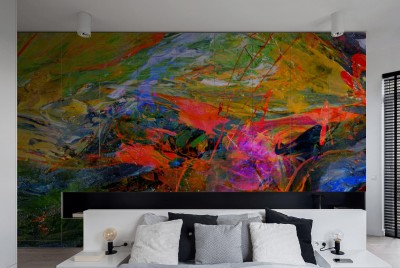 Naklejka na szafę abstrakcyjny obraz olejny