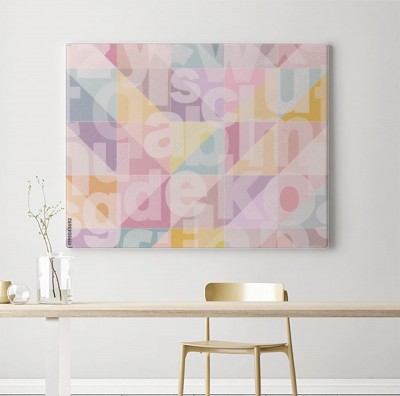 Obraz na płótnie z modnym wzorem z literami w pastelowych barwach