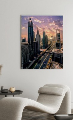 Obraz na płótnie z pionowym widokiem na miasto
