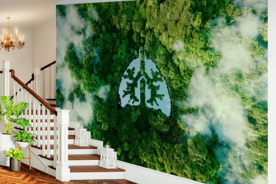 Fototapeta Metaforyczny obraz płuc planety Ziemia