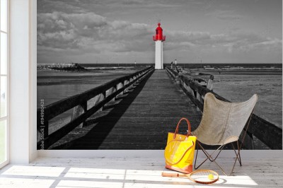 Fototapeta Latarnia morska z czerwonym kolorem selektywnym