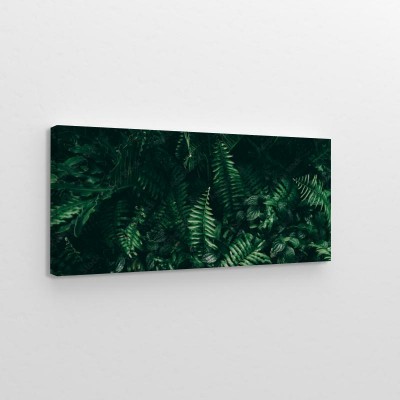 Obraz na płótnie Tropikalny zielony liść w ciemnym odcieniu do przedpokoju