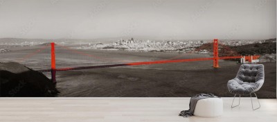 Fototapeta Most Golden Gate z czerwonym kolorem selektywnym