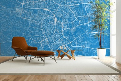 Fototapeta Niebieska mapa krakowa