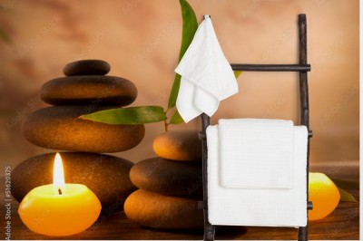 Fototapeta Spa martwa natura z aromatycznymi świecami