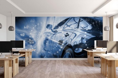 Fototapeta Widok z tyłu luksusowego samochodu