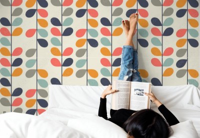 Tapeta wzór retro w nowoczesnym stylu z połowy wieku