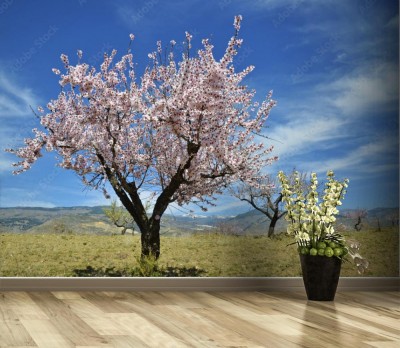 Fototapeta Drzewo wśród kwiatów