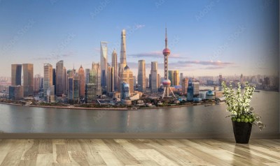 Fototapeta Szanghaj panoramę panoramę słońca