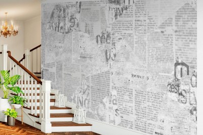 Fototapeta z wzorem ze starych gazet