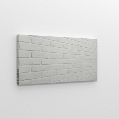 Obraz na płótnie Biała ściana z cegieł widziana pod kątem