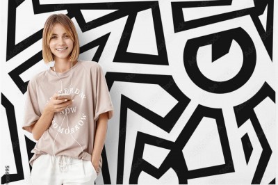 Fototapeta - Monochromatyczny geometryczny wzór