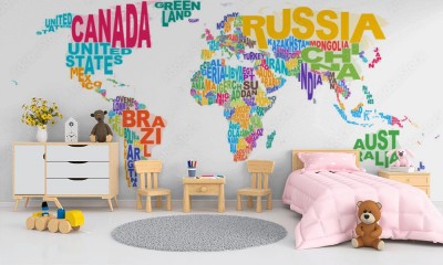 Fototapeta Mapa świata z chmury słów