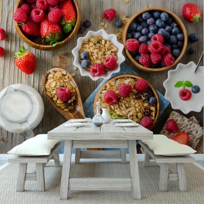 Fototapeta Zdrowe śniadanie z musli