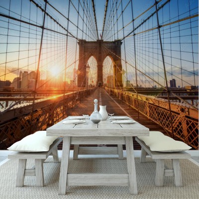 Fototapeta Most Brooklyński w  Nowy Jork podczas zachodu słońca