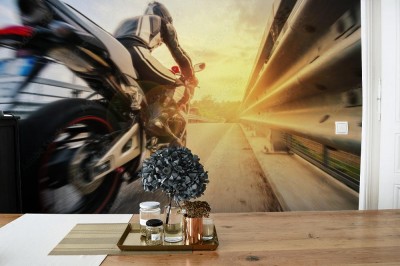 Fototapeta Motocyklista na trasie