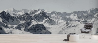 Fototapeta Panorama górska - widok na ośnieżone szczyty