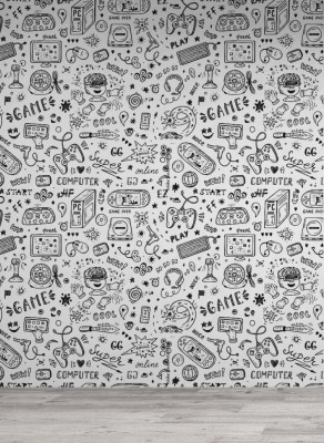 Fototapeta w stylu doodle dla gracza komputerowego