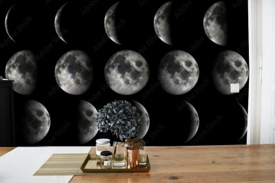 Fototapeta Fazy księżyca od nowiu do pełni
