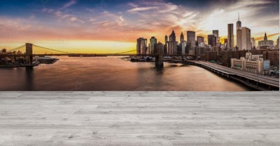 Fototapeta Most Brooklyński panorama przed zmierzchem