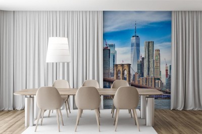 Fototapeta panorama dolnego manhattanu w nowym jorku