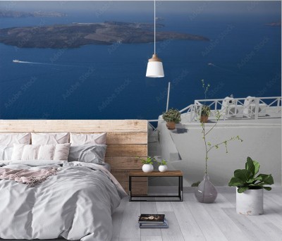 Fototapeta Wspaniały widok na romantyczne wybrzeże Santorini