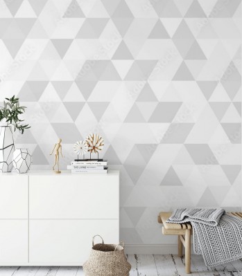 Fototapeta Biało szary abstrakcjonistyczny wzór geometryczny