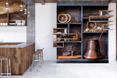 Fototapeta Czekolada, kawa i przyprawy - kolaż w stylu vintage