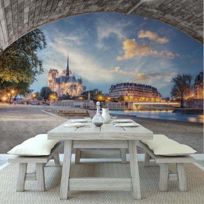 Fototapeta Notre Dame de Paris widok z Sekwany