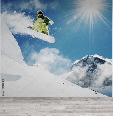 Fototapeta Snowboardzista w skoku