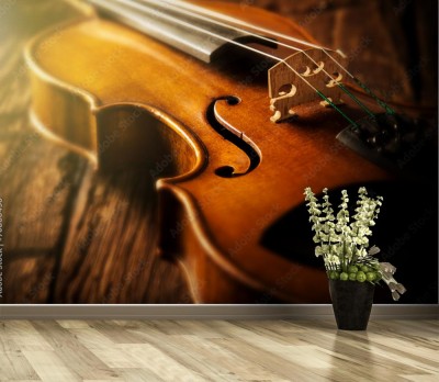 Fototapeta do restauracji - Skrzypce w stylu vintage
