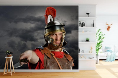 Fototapeta Żołnierz Rzymski Wymachujący Mieczem