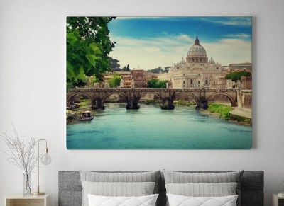 Obraz na płótnie Widok na Bazylikę Tyber i Piotra w Watykanie