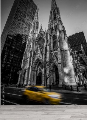 Fototapeta Katedra Świętego Patryka B&amp;W - Nowy Jork - NYC - USA
