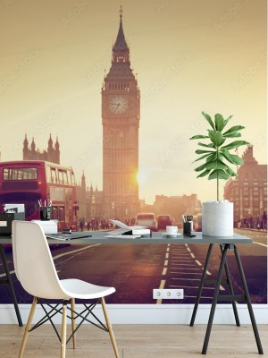 Fototapeta Most Westminster o zachodzie słońca w Londynie