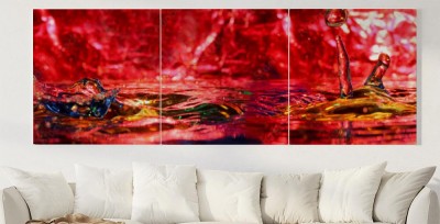 Obraz na płótnie Krajobraz - kropla wody na czerwono