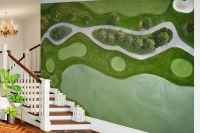 Fototapeta Pole golfowe widziane z góry