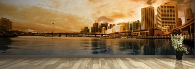 Fototapeta Port w żółtym filtrze